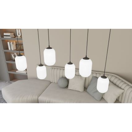 Suspension filaire VERDI 3xE27/15W/230V noir/blanc