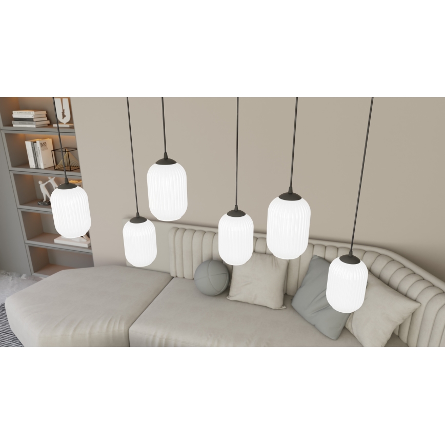 Suspension filaire VERDI 3xE27/15W/230V noir/blanc