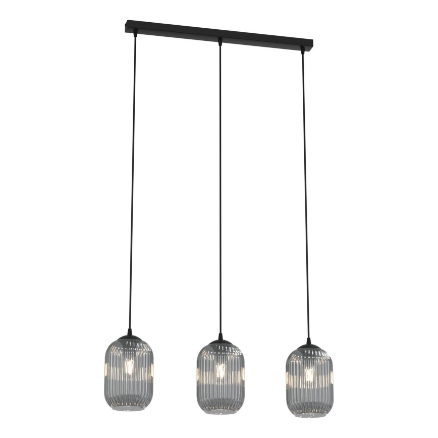 Suspension filaire VERDI 3xE27/15W/230V noir/gris