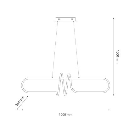 Suspension filaire VERTIGO LED/54W/230V noir