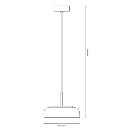 Suspension filaire VETRO LED/6W/230V d. 23 cm gris/noir