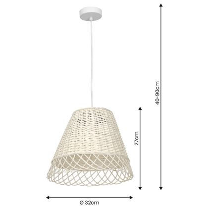 Suspension filaire VIMINI 1xE27/40W/230V rotin