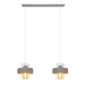 Suspension filaire VOLTA 2xE27/15W/230V gris