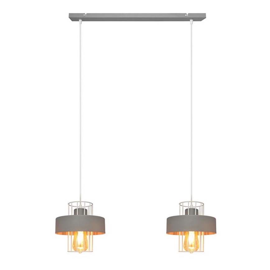 Suspension filaire VOLTA 2xE27/15W/230V gris