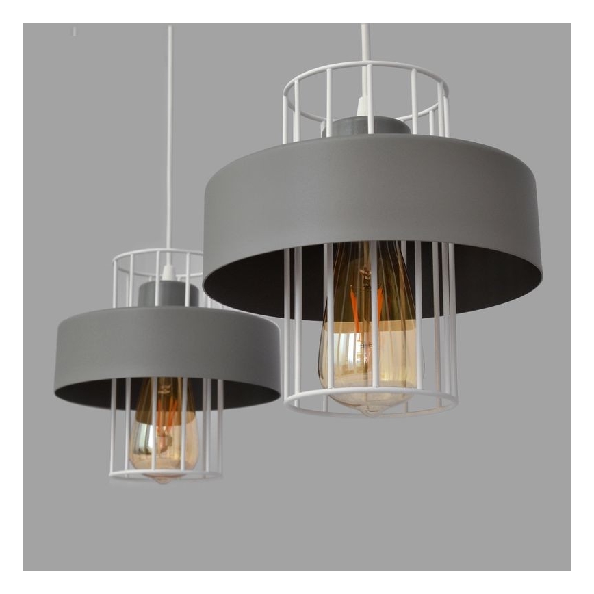 Suspension filaire VOLTA 2xE27/15W/230V gris