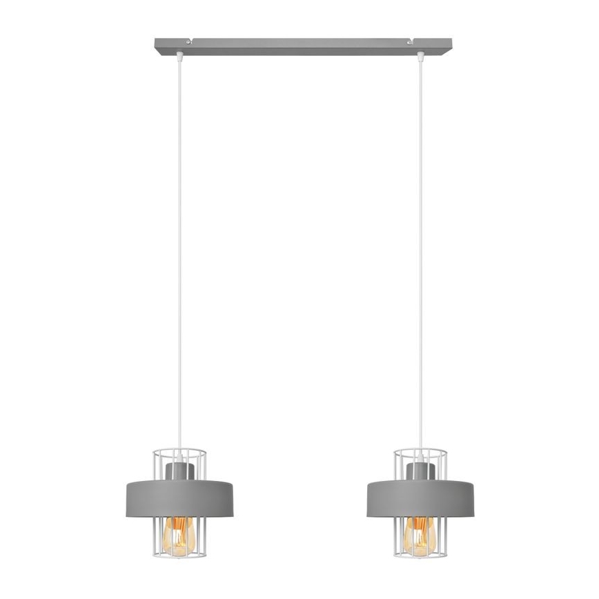 Suspension filaire VOLTA 2xE27/15W/230V gris
