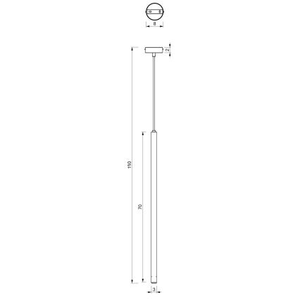 Suspension filaire YORU 1xG9/8W/230V 70 cm laiton