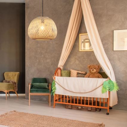 Suspension filaire ZANZIBAR 1xE27/20W/230V d. 35 cm bambou