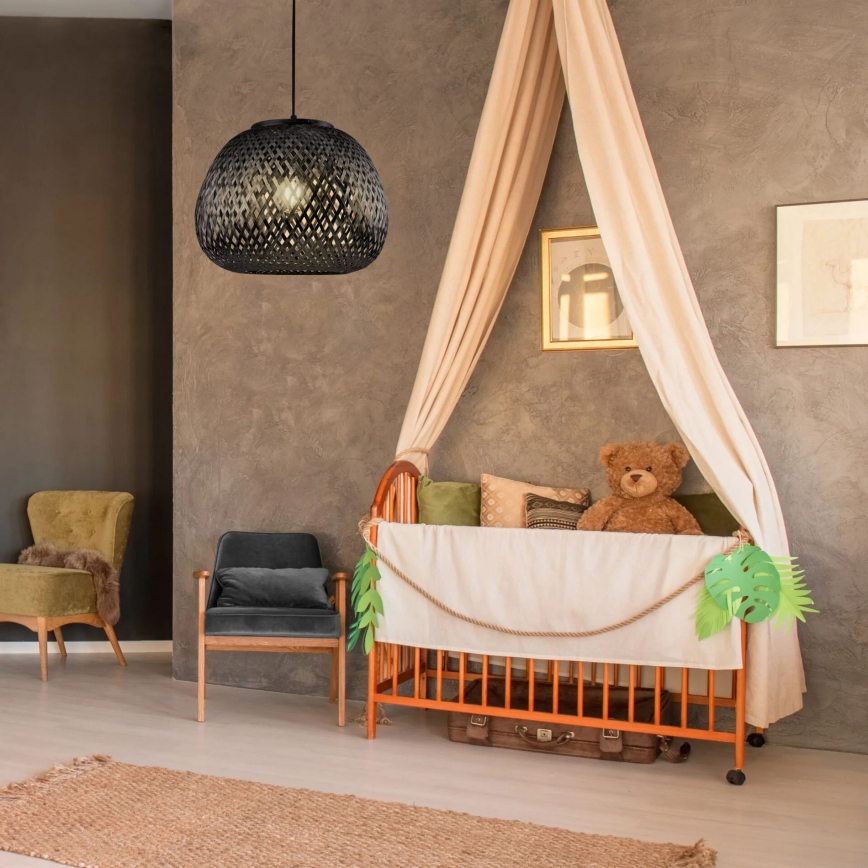 Suspension filaire ZANZIBAR 1xE27/20W/230V d. 35 cm bambou