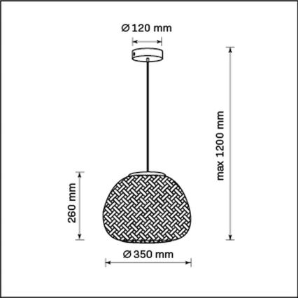 Suspension filaire ZANZIBAR 1xE27/20W/230V d. 35 cm bambou