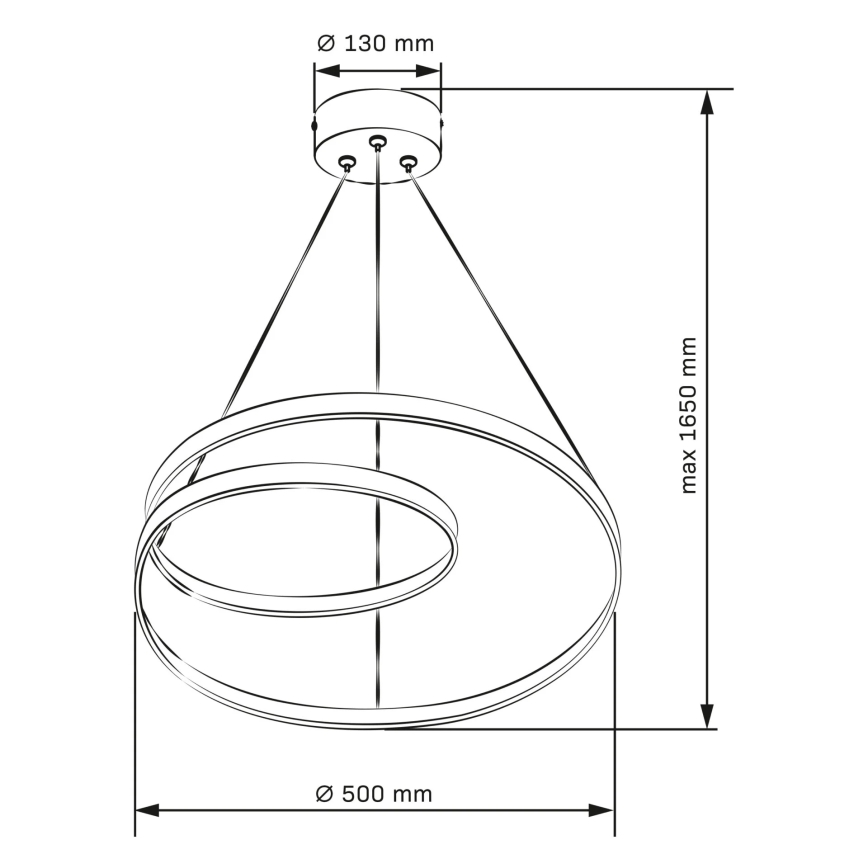 Suspension filaire ZEFIRA LED/40W/230V 4000K d. 50 cm chrome brillant