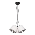 Suspension filaire ZOMA 3xE27/60W/260V chromé blanc/brillant