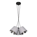 Suspension filaire ZOMA 3xE27/60W/260V gris/brillant chromé