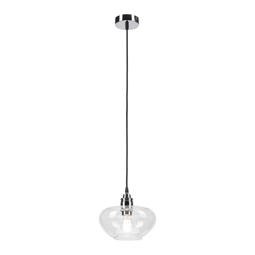 Suspension FLO sur câble 1xE27/15W/230V, chrome brillant / transparent