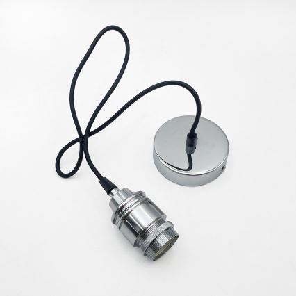 Suspension FLO sur câble 1xE27/15W/230V, chrome brillant / transparent