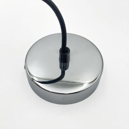 Suspension FLO sur câble 1xE27/15W/230V, chrome brillant / transparent