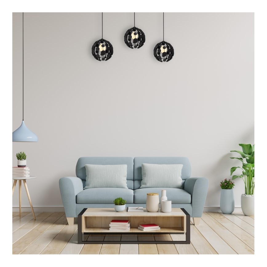 Suspension GAIA 3xE27 / 60W / 230V noir / marron