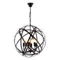 Suspension IRONBALL 6xE27/40W/230V noire