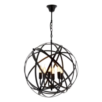 Suspension IRONBALL 6xE27/40W/230V noire
