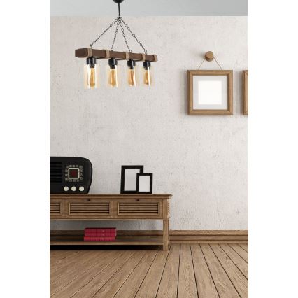 Suspension JASMIN 4xE27/40W/230V marron/beige