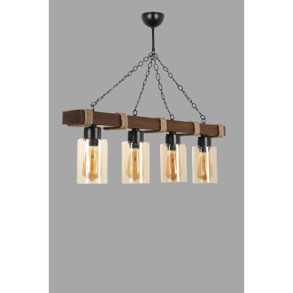 Suspension JASMIN 4xE27/40W/230V marron/beige