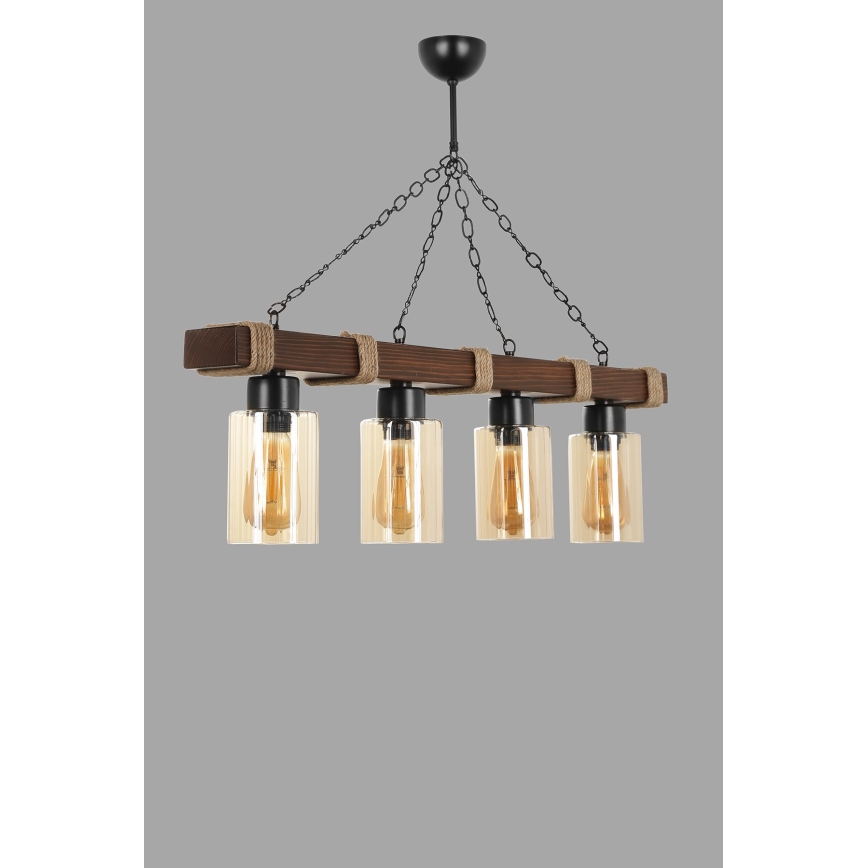 Suspension JASMIN 4xE27/40W/230V marron/beige