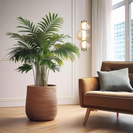 Suspension LED à câble BOLLA LED/12W/230V Ø 16 cm doré / beige fumé