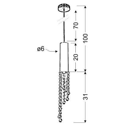 Suspension LED avec fil DUERO LED/3W/230V