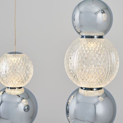 Suspension LED CREMONA LED/27W/230V 3000K chrome mat