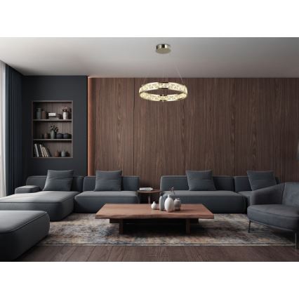 Lustre en cristal LED dimmable sur câble ENRIQUE LED/40W//230V 3000-6000K Ø 60 cm + télécommande