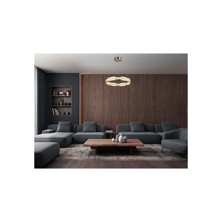 Lustre en cristal LED dimmable sur câble ENRIQUE LED/40W//230V 3000-6000K Ø 60 cm + télécommande