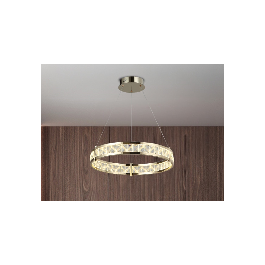 Lustre en cristal LED dimmable sur câble ENRIQUE LED/40W//230V 3000-6000K Ø 60 cm + télécommande