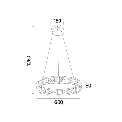 Lustre en cristal LED dimmable sur câble ENRIQUE LED/40W//230V 3000-6000K Ø 60 cm + télécommande