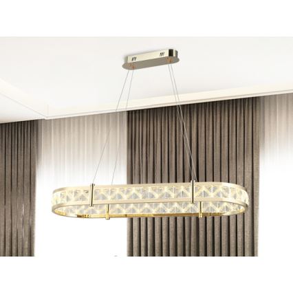 Lustre en cristal dimmable sur câble ENRIQUE LED/50W//230V 3000-6000K + télécommande