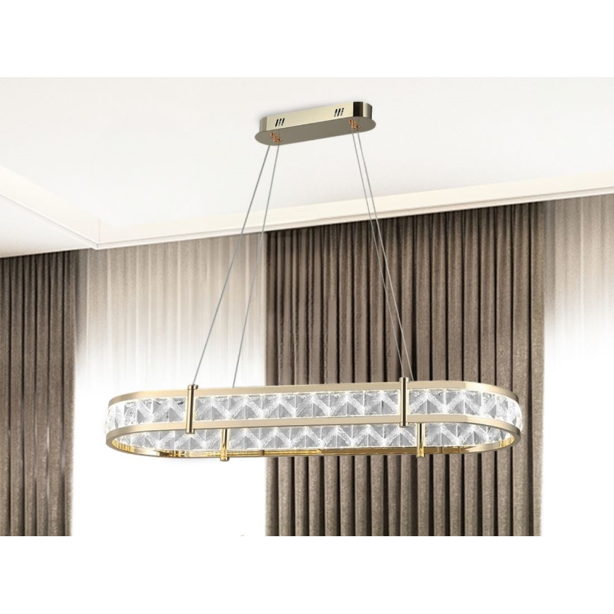 Lustre en cristal dimmable sur câble ENRIQUE LED/50W//230V 3000-6000K + télécommande