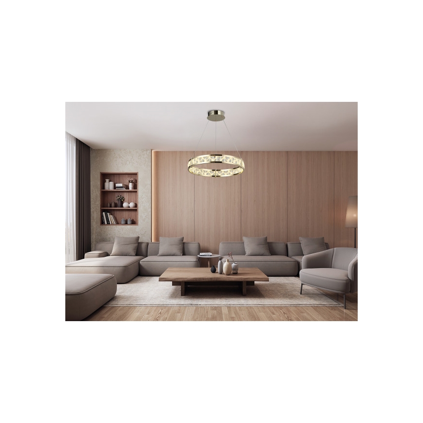 Lustre en cristal LED dimmable suspendu sur câble ENRIQUE LED/55W//230V 3000-6000K Ø 80 cm + télécommande