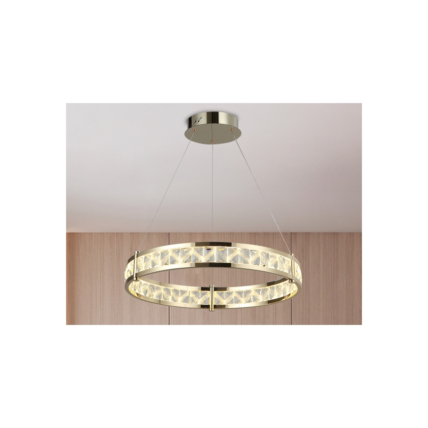 Lustre en cristal LED dimmable suspendu sur câble ENRIQUE LED/55W//230V 3000-6000K Ø 80 cm + télécommande