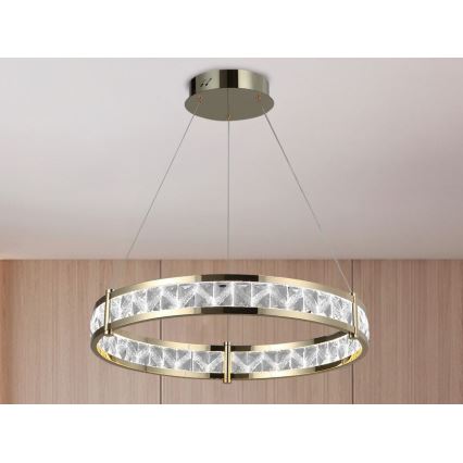 Lustre en cristal LED dimmable suspendu sur câble ENRIQUE LED/55W//230V 3000-6000K Ø 80 cm + télécommande