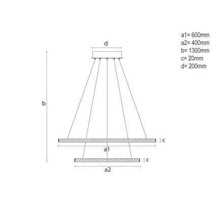 Suspension LED dimmable sur câble LED/150W/230V 3000-6500K + télécommande