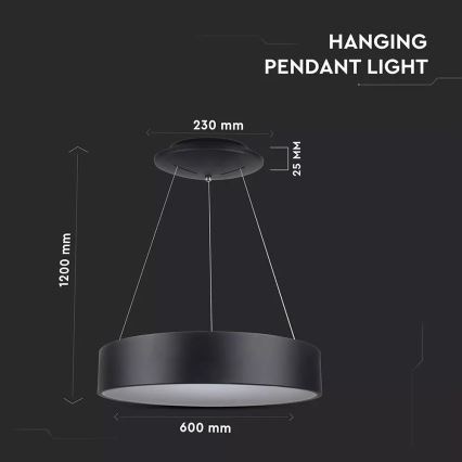 Suspension LED dimmable sur câble LED/30W/230V