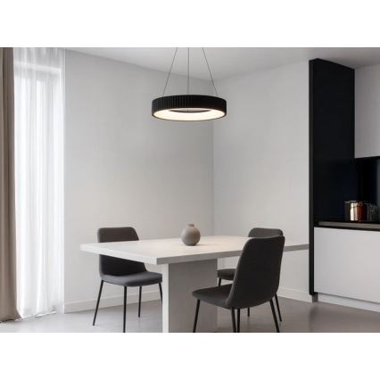 Suspension LED dimmable sur câble, 75 W / 230 V, 3000–6500 K, Ø 49 cm + télécommande