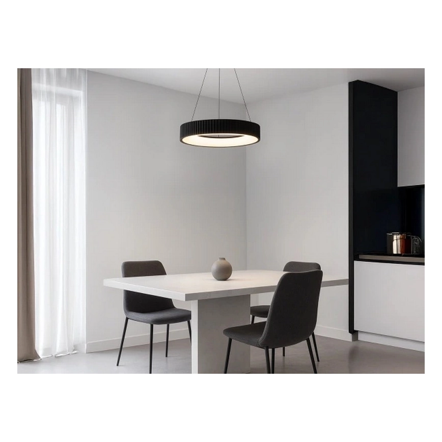 Suspension LED dimmable sur câble, 75 W / 230 V, 3000–6500 K, Ø 49 cm + télécommande