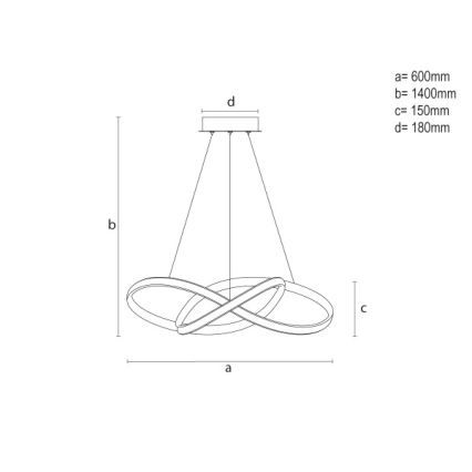 Suspension LED dimmable sur câble 85W/230V 3000-6500K Ø 60 cm + télécommande