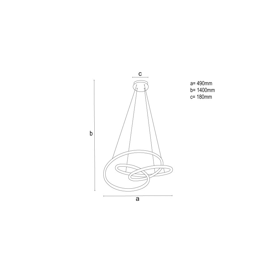 Lustre LED dimmable suspendu sur câble LED/85W/230V 3000–6500K Ø 49 cm + télécommande