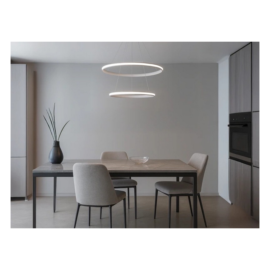 Suspension LED dimmable sur câble, 90W/230V, 3000-6500K, Ø 60 cm + télécommande