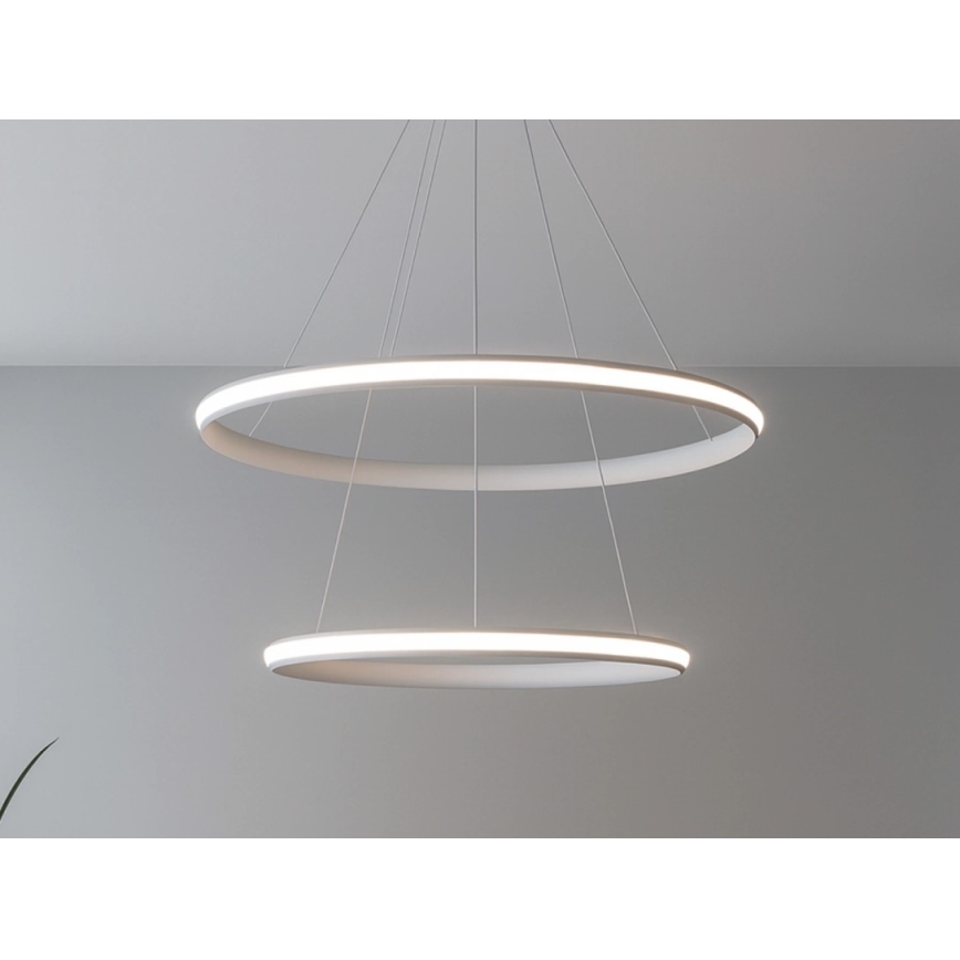 Suspension LED dimmable sur câble, 90W/230V, 3000-6500K, Ø 60 cm + télécommande