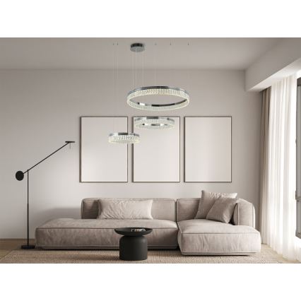 LED dimmable lustre en cristal suspendu sur câble THALIA LED/120W/230V 3000-6000K + télécommande