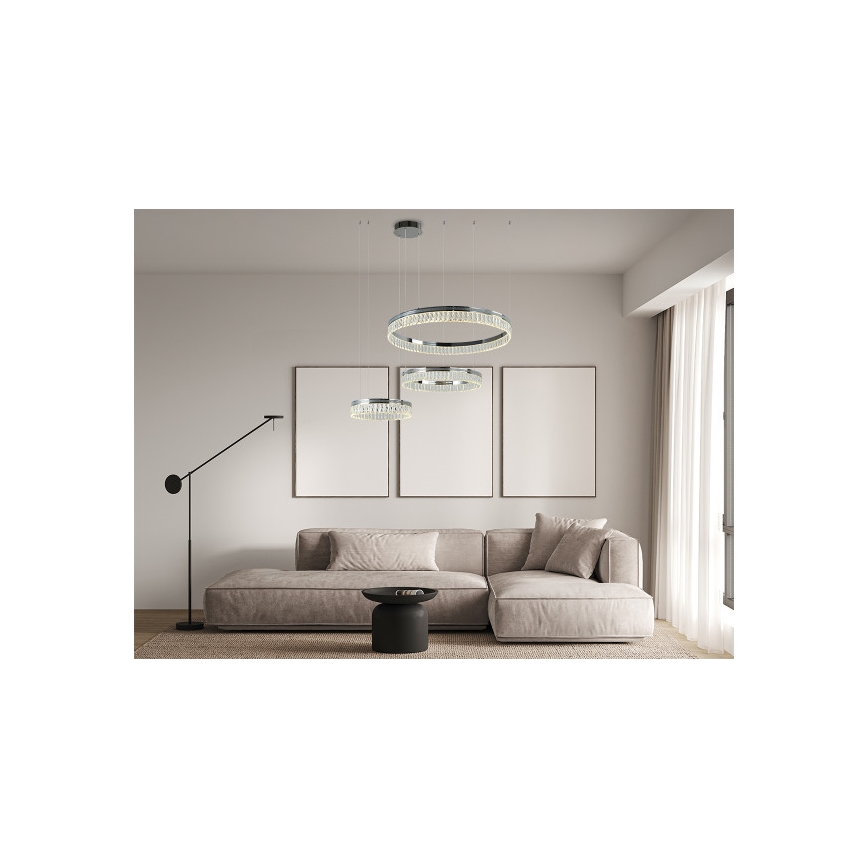 LED dimmable lustre en cristal suspendu sur câble THALIA LED/120W/230V 3000-6000K + télécommande