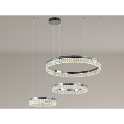 LED dimmable lustre en cristal suspendu sur câble THALIA LED/120W/230V 3000-6000K + télécommande