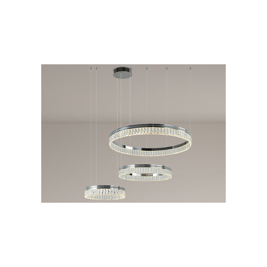 LED dimmable lustre en cristal suspendu sur câble THALIA LED/120W/230V 3000-6000K + télécommande